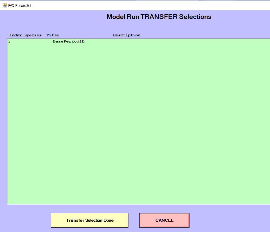 Figure xxx. Base Period Selection Screen