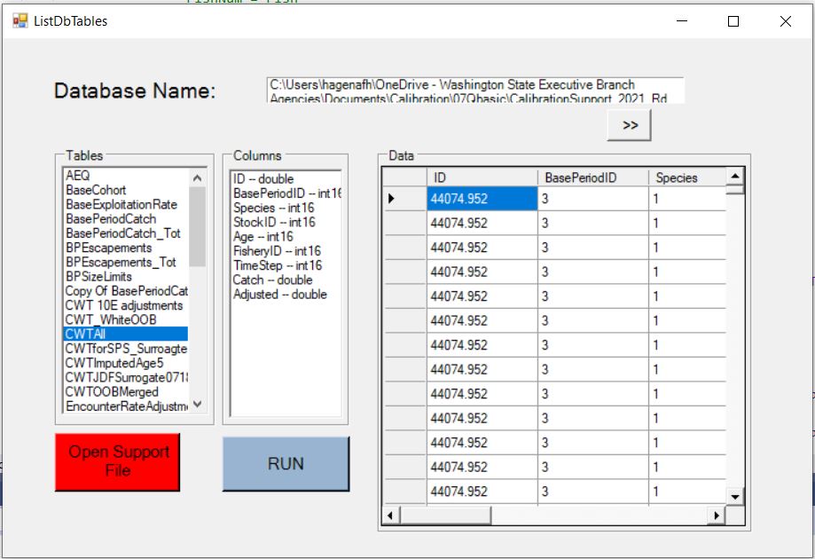 Figure xxx. Populated File Selection Menu