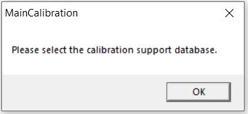 Figure xxx. Propmpt to select the calibration database