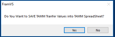 TAMM save values prompt